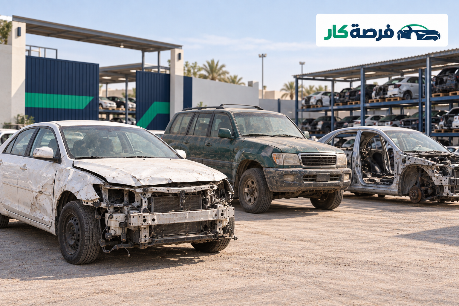 ساحة فرصة كار وبها عدد من سيارات السكراب